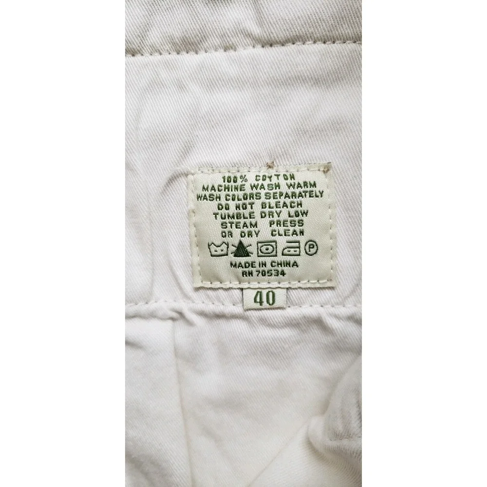 Orvis Mens Dress Pants Kight‎ Khaki Zip Fly Pockets No Cuff Pleated Cotton 40